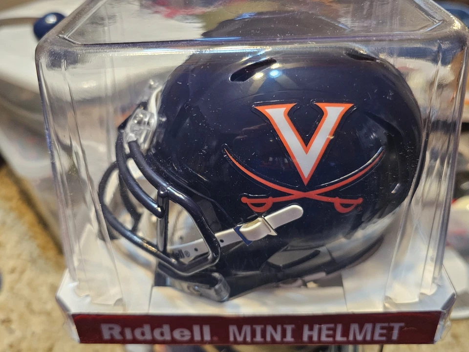 VIRGINIA CAVALIERS THROWBACK  NCAA MINI HELMET RIDDELL NEW IN BOX - Image 3 of 4