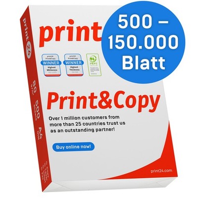 print24 Druckerpapier Kopierpapier 500 - 150000 Blatt A4 80g Premium Hochweiß