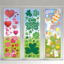 Valentines Day Window Clings for Valentines Decorations, Reusable Static