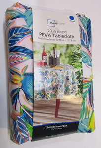 New 2020 Tropical Parrot Bird Colorful Mainstays Peva 70" dia Round Tablecloth