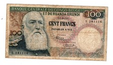 CONGO BELGIAN BELGE BELGIQUE RUANDA-URUNDI 50 FRANCS Banknote 01/10/1956 P33a