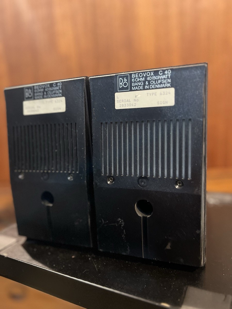 Vintage Bang & Olufsen B&O Beovox C40 Type 6324 Speakers Black
