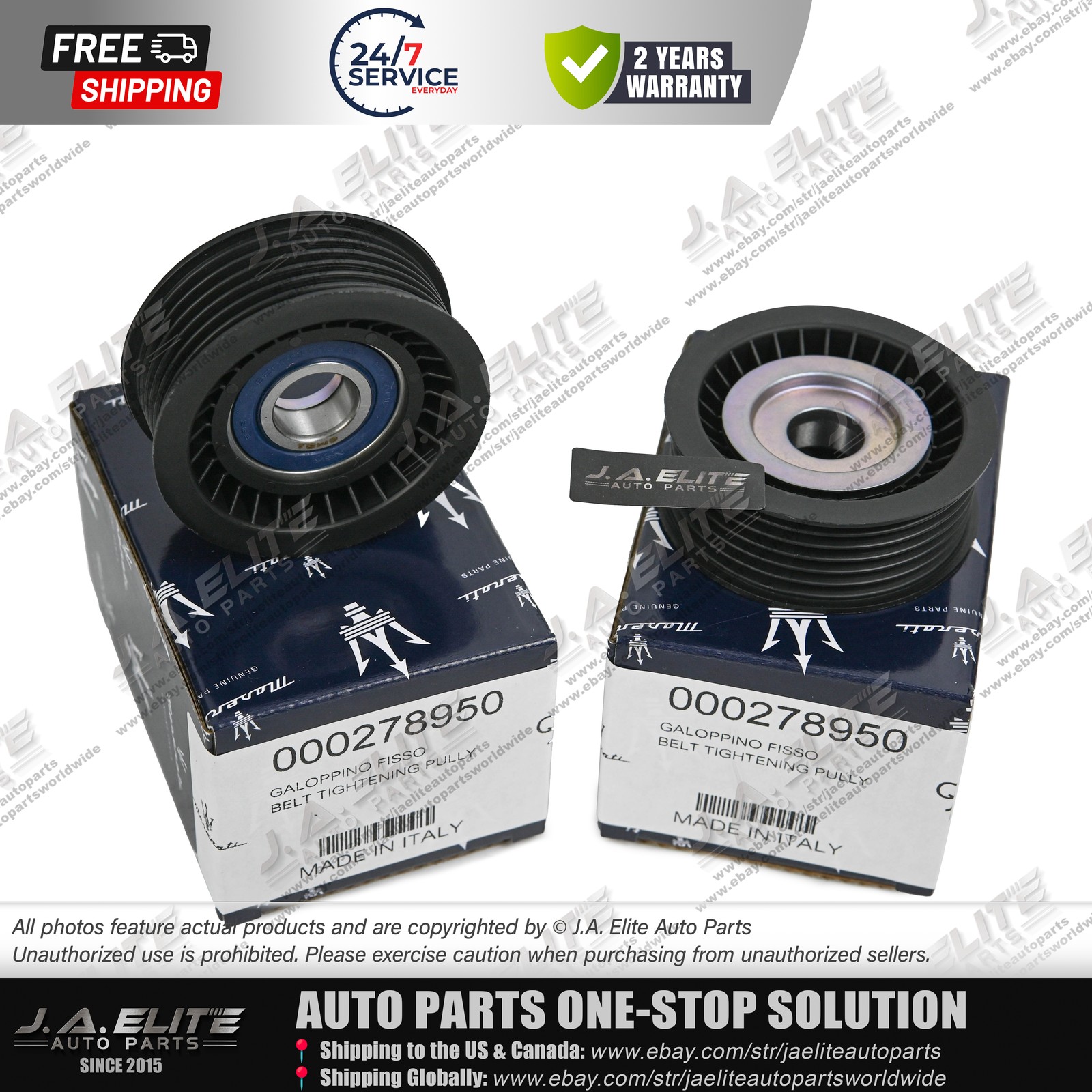 2pcs Genuine Drive Belt Pulleys fit Maserati Ghibli Levante Quattroporte 278950