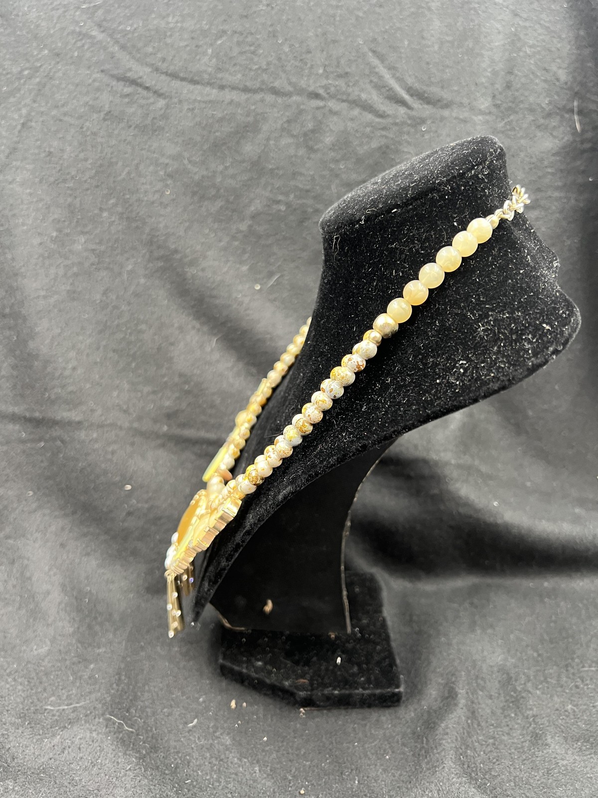 Chico's Statement Necklace Multi Bead Gold Tone F… - image 4