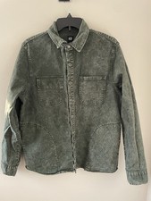 NSF Acid Wash Denim Snap Shacket Size Medium Made In USA Classic Casual