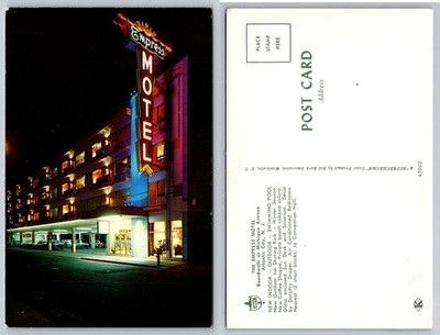 Vintage Empress Motel Atlantic City NJ Postcard Neon Sign Night View Superchrome
