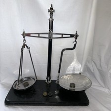 Vintage Weighing Shop Balance Scales Co-Op Cast Iron & Chrome C.W.S 10-2 On Base
