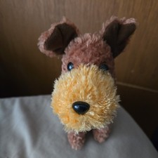 Plush Terrier Dog Puppy Soft Toy Black Brown Tan Cute Small