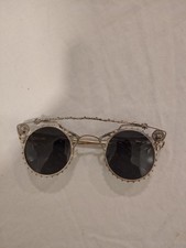 Steampunk Round Sunglasses Metal Wing Design Gothic Victorian Cosplay Retro Glas
