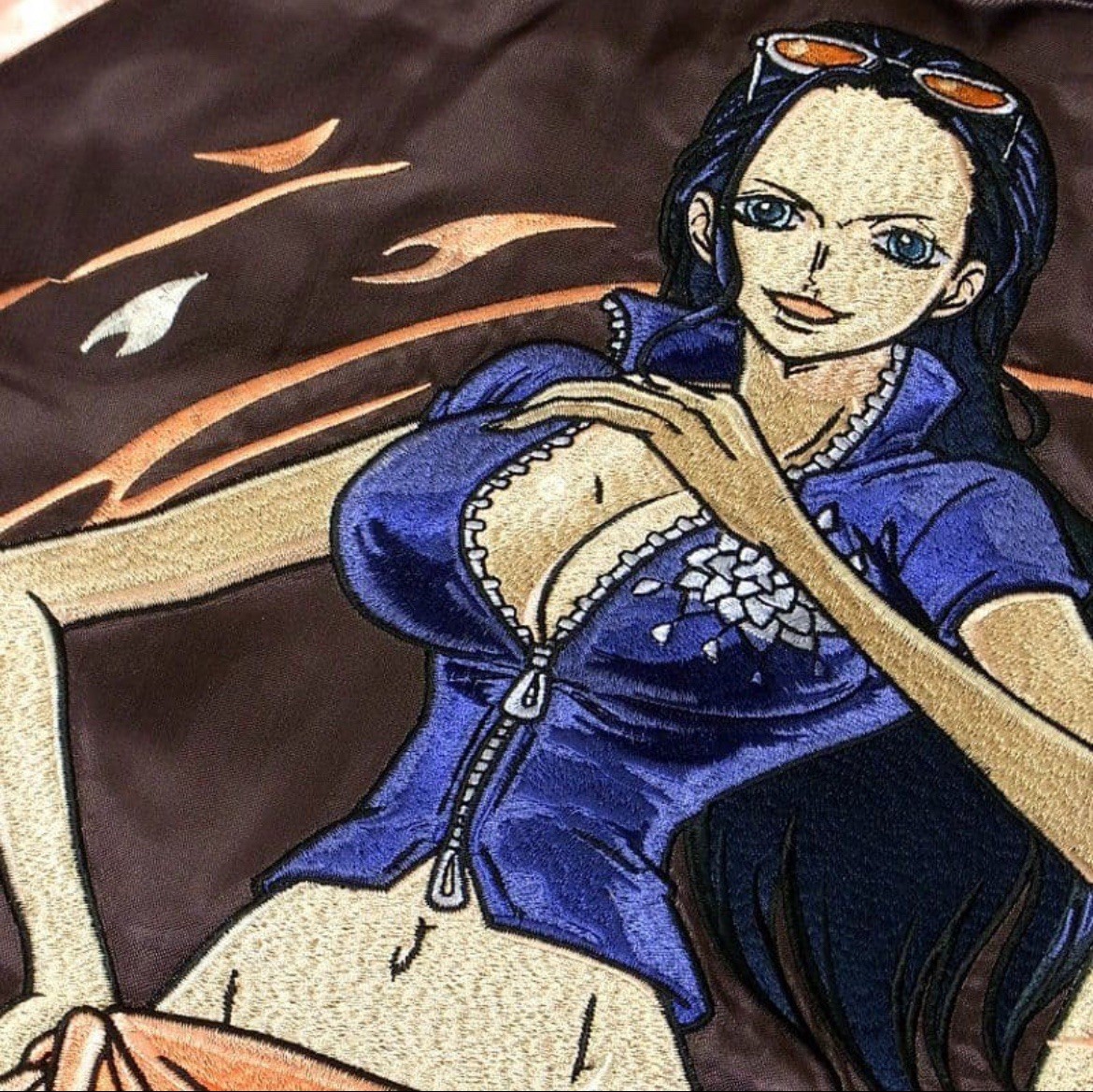 Rare ONE PIECE Nico Robin Sukajan Jacket with Sakura Embroidery image 3