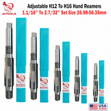 Adjustable H12 To H16 Hand Reamers 1.1/16" To 2.7/32" Set Size 26.98-56.35mm USA