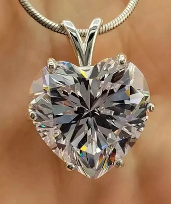 #ad #ad 4.00 Ct Certified Lab Grown White Diamond Solitaire Heart Cut Pendant $151.19