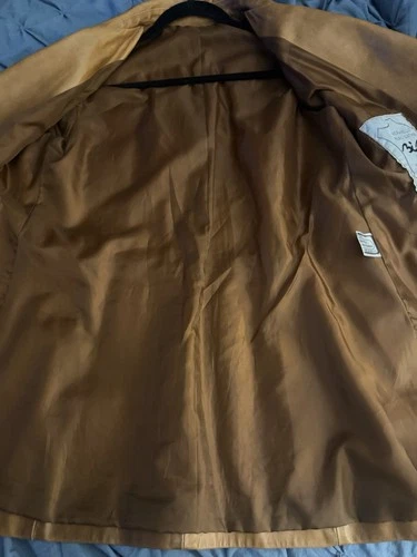Italian Leather Men’s Vera Pelle Firenze Leather Jacket Brown HTF Size 46 image 6