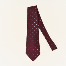 Vintage Brooks Brothers Silk Tie Burgundy Geometric Made in USA 3.75" x 57"