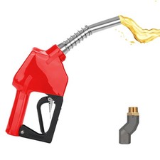 3/4" NPT Auto Shut-Off Fuel Nozzle, Gas Pump Nozzle with Medium, Red