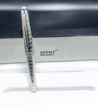 Montblanc Meister Stuck Ballpoint Pen Silver Body + Silver Clip I Black Ink