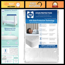 Waterproof Crib Mattress Protector - Noiseless Fitted Sheet Cover, Quilted Cotto