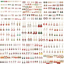 36Pairs Christmas Cute Pendant Dangle Earrings for Women New Year Jewelry
