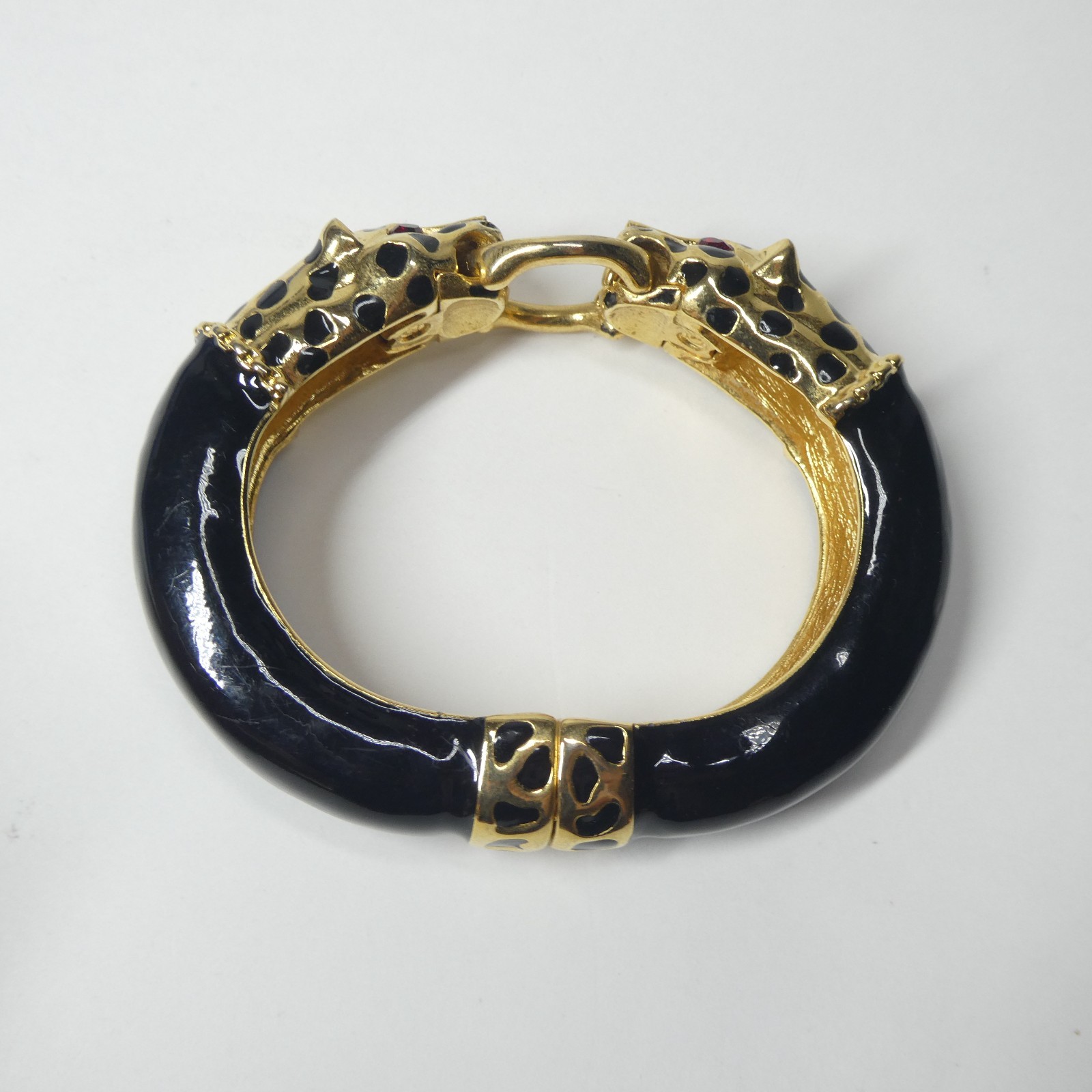 Double Leopard Head Bracelet KJL Kenneth Lane Bla… - image 5