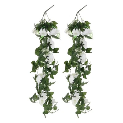 Guirnalda decorativa beige artificial rosa vid para decoración de puertas y bodas - Imagen 1 de 4