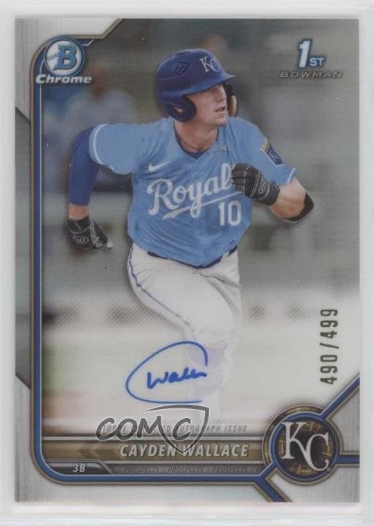 2022 Bowman Draft Chrome Pick Refractor 490/499 Cayden Wallace #CDA-CW Auto 01mg