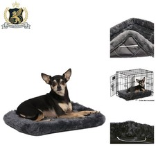 Supportive Gray Faux Fur Bolster Dog Bed - Perfect for Small Dogs  Cats
