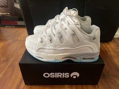 Osiris Men's D3 2001 Skate Shoe White/ Grey/Baby Blue Size 8.5