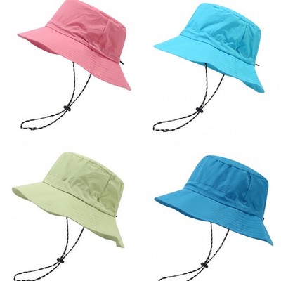 Waterproof Bucket Rain Hat with Chin Strap Quick Dry Packable Boonie Sun Hat