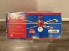 vintage 1998 Coca-Cola Downrod Ceiling Fan 4 Blade SPORTSCART NOS SEALED Coke