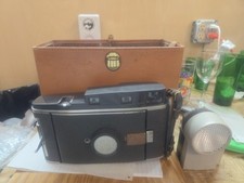 Vintage Polaroid Land Camera Model 150 with Leather Case and Accessories Kit