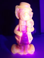 Boyd Glass Virgil Two Faced Happy Sad Clown Sunkist Carnival Slag Glass UV Glows