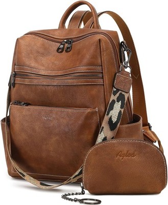 Leather Backpack Purse for Women Designer Ladies Shoulder Bag Fashion Faux Work