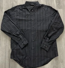 Valentino Roma Black Pinstripe Button Up Shirt Men’s Designer