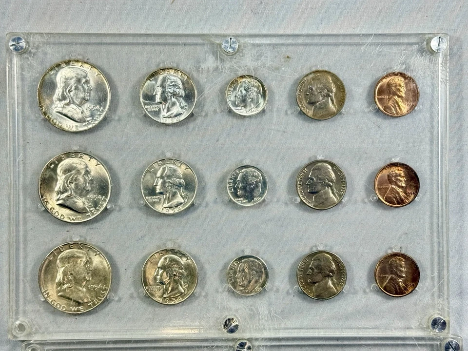 1954 P-D-S US Mint Uncirculated Silver Double Mint Set 30 Coins Vintage Holder - Image 2 of 4