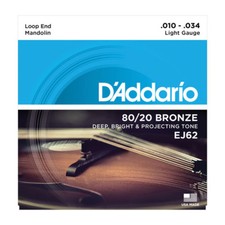 D'Addario EJ62 80/20 Phosphor Bronze Light Mandolin Strings .010 - .034