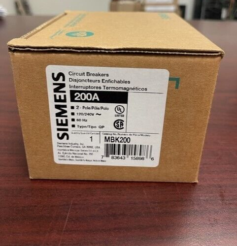 Interruptor principal ITE/SIEMENS EQ9685 TIPO QP 2 polos 200 amp 120/240 voltios NUEVO - Imagen 7 de 8