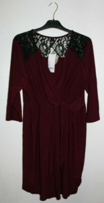 Evans Knot Front Dress Burgundy UK 20 UVP 45£ DH9 BB 01