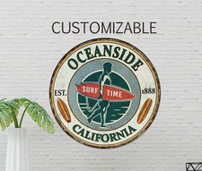 Personalized Surf Board Sign Beach House Coastal D cor Ocean Shop 100142002019