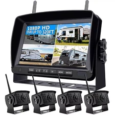 1080P Wireless RV Backup Camera System 7" DVR Monitor for Truck Trailer Camper