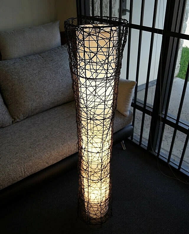 Black mesh sale floor lamp