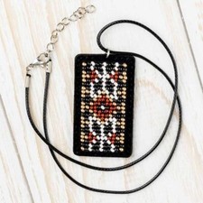 Wonderland Crafts Bead embroidery kit on artificial leather Pendant FLBB-075