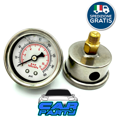 Manometro Doppia Scala Gas Riduttore Di Pressione Argon 0-3500 PSI