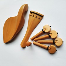 4/4 Violin Box Wood Fitting Tailpiece Chinrest Pegs Endpin String Parts Boxwood