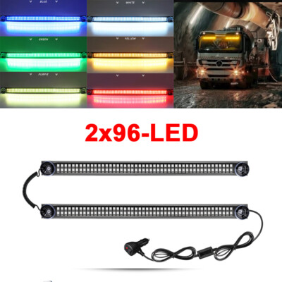 2x96LED Notfall-Verkehrsberater Strobe Dual Light Bar Windschutzscheibe Amber