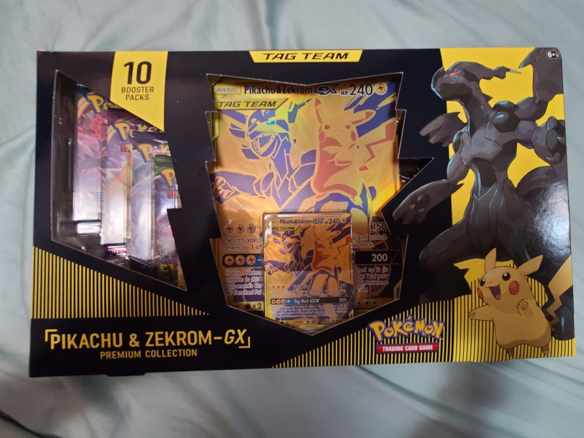  Pokémon TCG: Pikachu & Zekrom GX Premium Collection : Toys &  Games