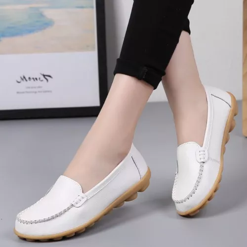Women's Genuine Leather Casual Shoes Flat Loafers Non-slip loafers size 4.5 - 12 - Picture 9 of 60