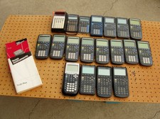 LOT of 19 MIXED TI CALCULATORS ANALYST 81 82 83 83 84 85 86 DECENT COND ISSUES