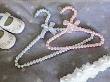 Baby Girl Pearl Hangers 2 pcs set. Baby Shower Hangers. Display Pearl Hangers.