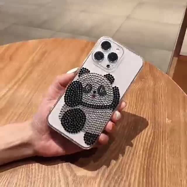 Customized Bling crystal sparkle cute panda phone case cover for various  phone | eBay