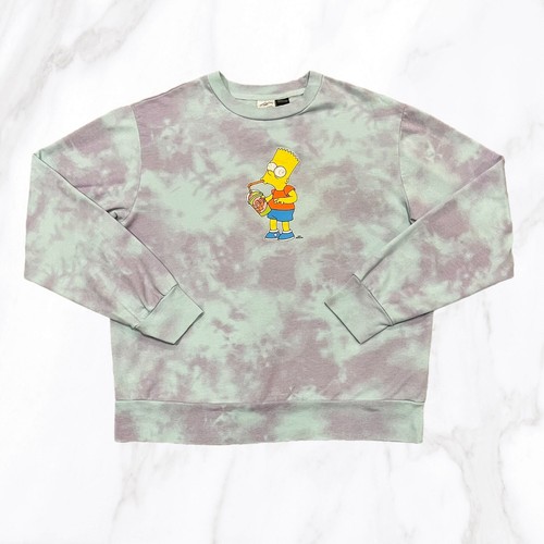 The Simpson's Women's Tie-Dye Bart Drinking Slurpee Sweatshirt, Size M